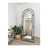 EFFE YAPI DEKOR Siyah Metal Çerçeveli 180x70 Cm Pencere Model Oval Ayaklı Boy Aynası