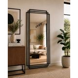 Effe Yapı Dekor Siyah Metal Çerçeveli 180x80 cm Dekoratif Ayna