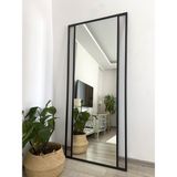Effe Yapı Dekor Siyah Metal Çerçeveli 180X80 cm Dekoratif Ayna
