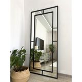 Effe Yapı Dekor Siyah Metal Çerçeveli Yıldız 180x80 Cm Dekoratif Ayna