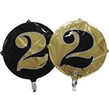 EffectPartyStore Folyo Balon Rakam 2 Çift Taraflı Gold Siyah 18'' Siyah