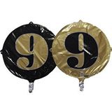EffectPartyStore Folyo Balon Rakam 9 Çift Tarafli Gold-siyah 18'' Siyah