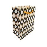 EffectPartyStore Karton Çanta Baklava Modeli Gold Siyah 14cm X 11cm - 1 Adet