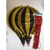 EffectPartyStore Paraşüt Folyo Balon Gold Siyah Püsküllü Siyah