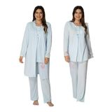 Effort Effort Mavi Lohusa Sabahlıklı Pijama Takımı 3040, S, 3040-19804IGP255535