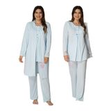 Effort Effort Mavi Lohusa Sabahlıklı Pijama Takımı 3040, XL, 3040-19804IGP253130