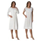Effort Kadın 2055 Pembe Dantel Sabahlıklı Lohusa Gecelik Takımı, 2XL, TXB3C7CA5B1462-869BST0010785