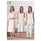 Effort Kadın Ekru Hamile Lohusa Sabahlıklı Gecelilk Pijama Takım 4'lü Set Effortt, 2XL, Effortt9036-19804IGP2717400