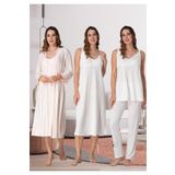 Effort Kadın Ekru Hamile Lohusa Sabahlıklı Gecelilk Pijama Takım 4'lü Set Effortt, M, Effortt9036-19804IGP2717397