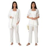 Effort Kadın Ekru Hamile Lohusa Sabahlıklı Pijama Takımı, 2XL, EF6034EFF-19804IGP268180