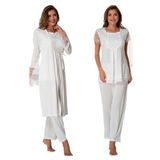 Effort Kadın Ekru Sabahlıklı Hamile Lohusa Pijama Takımı, M, EF2054EFFR-19804IGP266477