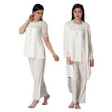 Effort Kadın Ekru Sabahlıklı Hamile Lohusa Pijama Takımı, XL, TYC00691652621-19804IGP2717991