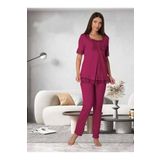 Effort Kadın Fuşya Dantelli Hamile Lohusa Pijama Takımı, S, EF6032EFR-19804IGP267208