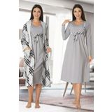 Effort Kadın Gri Hamile Lohusa Sabahlık Ve Gecelik Takım, 2XL, EF8085EFF-19804IGP270538