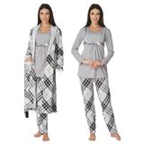 Effort Kadın Gri Hamile Lohusa Sabahlık Ve Pijama Takım, M, EF8084EFR-19804IGP267832