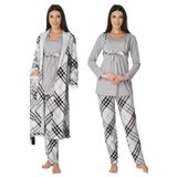 Effort Kadın Gri Hamile Lohusa Sabahlık Ve Pijama Takım, XL, EF8084EFR-19804IGP266611