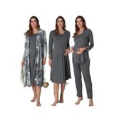 Effort Kadın Gri Hamile Lohusa Sabahlıklı Gecelik Ve Pijama Takımı Set Effortt, S, Effortt9046-19804IGP27186445
