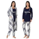 Effort Kadın Lacivert Hamile Lohusa Sabahlık Ve Pijama Takım, S, EF8084EFT-19804IGP267712