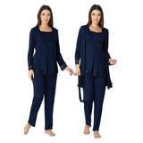 Effort Kadın Lacivert Sabahlıklı Hamile Lohusa Pijama Takımı, 2XL, EF3044EFF-19804IGP266721