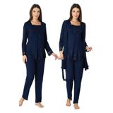 Effort Kadın Lacivert Sabahlıklı Hamile Lohusa Pijama Takımı 3044, 2XL, KTS3044-869DS00018310059