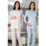 Effort Kadın Mavi Hamile Lohusa Pijama Takımı, 2XL, EF2015EFF-19804IGP265682