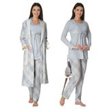 Effort Kadın Mavi Hamile Lohusa Sabahlık Ve Pijama Takım, S, EF8084EFRT-19804IGP266597