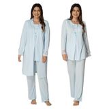 Effort Kadın Mavi Hamile Lohusa Sabahlıklı Pijama Takım, 2XL, Effortt-3040-4-19804IGP2718089