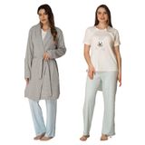 Effort Kadın Mavi Hamile Lohusa Sabahlıklı Pijama Takımı Effort, S, Effortt-2070-1-19804IGP2717094