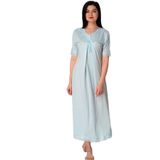 Effort Kadın Mavi Kısa Kollu Dantelli Hamile Lohusa Gecelik, XL, EF5033EFF-19804IGP270787