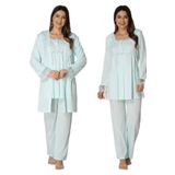 Effort Kadın Mavi Sabahlıklı Hamile Lohusa Pijama Takımı, 2XL, EF2401EFRT-19804IGP266419