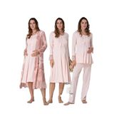 Effort Kadın Pembe Hamile Lohusa Sabahlıklı Gecelik Ve Pijama Takımı Set Effortt, M, Effortt9046-19804IGP27186428