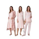 Effort Kadın Pembe Hamile Lohusa Sabahlıklı Gecelik Ve Pijama Takımı Set Effortt, XL, Effortt9046-19804IGP27186429