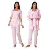 Effort Kadın Pembe Hamile Lohusa Sabahlıklı Pijama Takımı, M, EF6034EFR-19804IGP268495