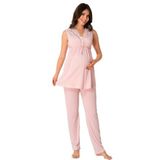 Effort Kadın Pembe Lohusa Hamile Pijama Takımı, 2XL, EF8032EFFR-19804IGP268430