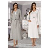 Effort Kadın Pembe Sabahlıklı Hamile Lohusa Gecelik Takım, 2XL, EF3092EFT-19804IGP269353