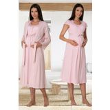 Effort Kadın Pembe Sabahlıklı Hamile Lohusa Gecelik Takım, 2XL, Effortt-6015-1-19804IGP27168511