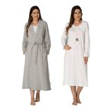 Effort Kadın Pembe Sabahlıklı Hamile Lohusa Gecelik Takım, XL, EF3092EFT-19804IGP268658