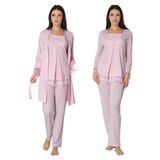 Effort Kadın Pembe Sabahlıklı Hamile Lohusa Pijama Takımı 3044, M, KTS3044-869DS00018310066