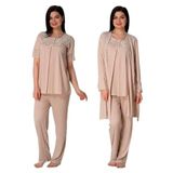 Effort Kadın Pembe Sabahlıklı Hamile Lohusa Pijama Takımı, L, Effortt5025-19804IGP2718000
