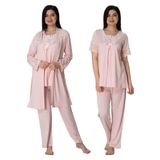 Effort Kadın Pembe Sabahlıklı Hamile Lohusa Pijama Takımı, M, TYC00691652047-19804IGP2717992