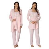 Effort Kadın Pembe Sabahlıklı Hamile Lohusa Pijama Takımı, S, TYC00488742322-19804IGP265952