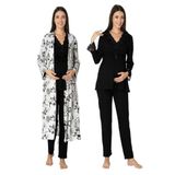 Effort Kadın Siyah Hamile Lohusa Sabahlıklı Pijama Takımı, 2XL, Effortt-8094-5-19804IGP266692