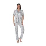 Effort Kadın Siyah Pamuklu Kısa Kollu Önden Düğmeli Pijama Takımı, M, TYCP87SDIN170807864401149-198IGP101357