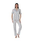 Effort Kadın Siyah Pamuklu Kısa Kollu Önden Düğmeli Pijama Takımı, S, TYCP87SDIN170807864401149-198IGP101356