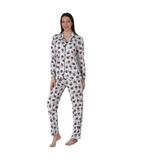 Effort Kadın Siyah Pamuklu Uzun Kollu Önden Düğmeli Pijama Takımı, 3XL, EF2442-198IGP101383