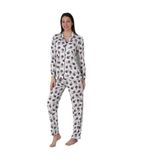 Effort Kadın Siyah Pamuklu Uzun Kollu Önden Düğmeli Pijama Takımı, L, EF2442-198IGP101380
