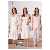 Effort Kadın Somon Hamile Lohusa Sabahlıklı Gecelilk Pijama Takım 4'lü Set Effortt, S, Effortt9036-19804IGP2717386