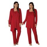 Effort Kadın Vişne Sabahlıklı Hamile Lohusa Pijama Takımı, 2XL, TXB3C9AB9D163-869DST0017875
