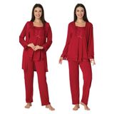 Effort Kadın Vişne Sabahlıklı Hamile Lohusa Pijama Takımı 3044, S, KTS3044-869DS00018310045