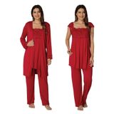 Effort Kadın Vişne Sabahlıklı Hamile Lohusa Pijama Takımı, S, EF2301EFR-19804IGP265694